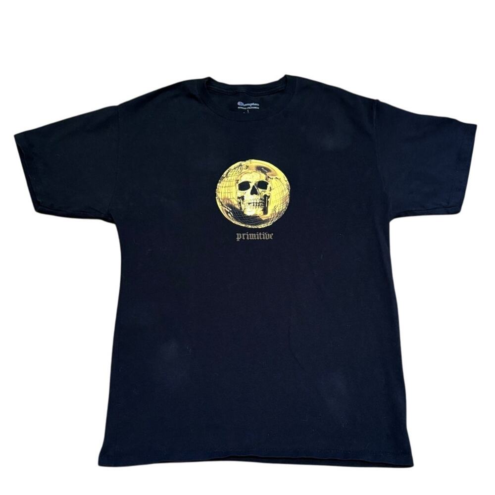 Primitive X Champions Short Sleeve Black T-Shirt, Skull, Size Large, EUC